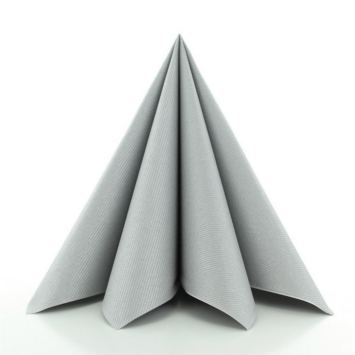 Luxe servetten zilver 12x - 40x40 cm