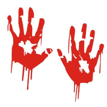 Bloedige handen Halloween sticker