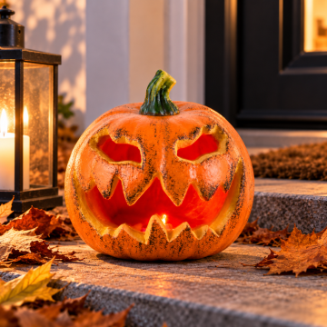 Knipperende Halloween-pompoen - Ø 16 cm