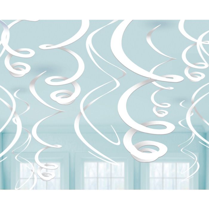 Witte Spiralen 12x - 55 cm