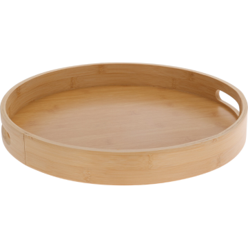 Ronde serveerschaal van bamboe 40x5 cm