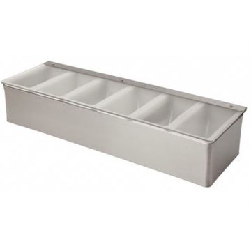 Cocktail Garnish fruitdispenser 6x compartimenten staal