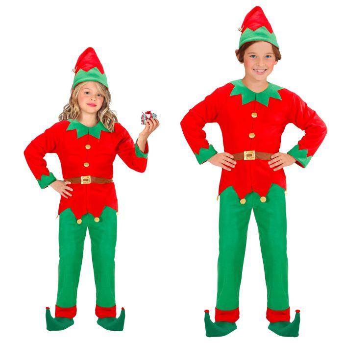 Kerstmannen kostuum met riem voor kinderen