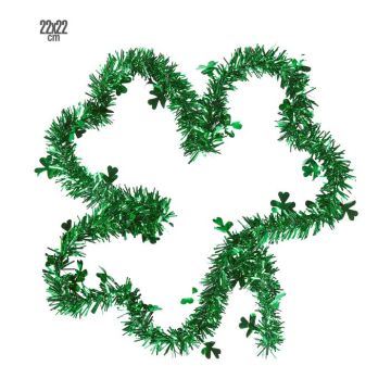 Groene St. Patrick's Day klaver vormige nepdennenversiering - 22x22 cm