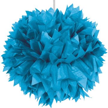 Blauwe pompom - 30 cm