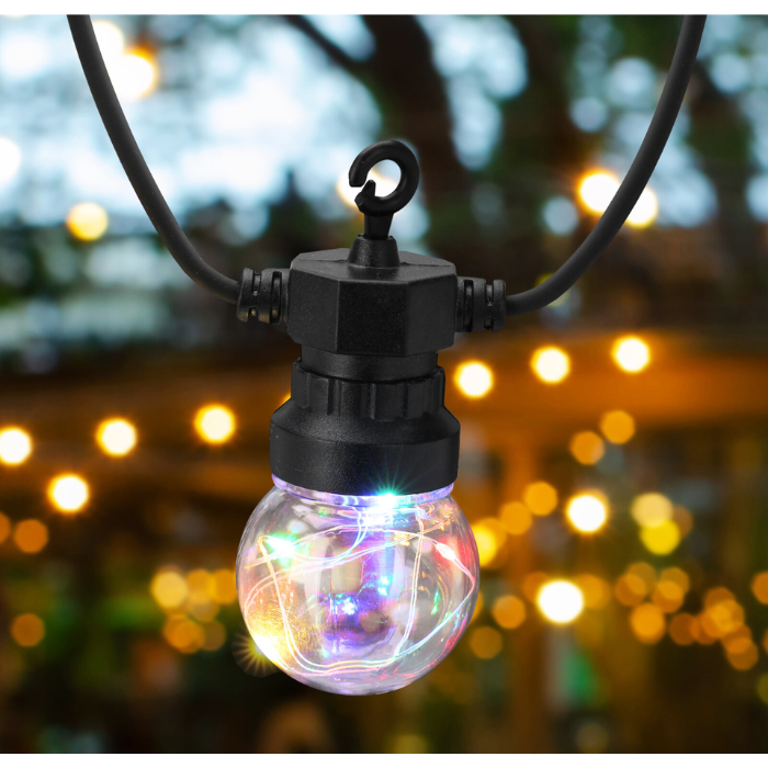 Lichtenketting multicolor met 20 lampjes 9,5 m