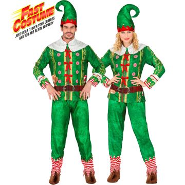 Volwassenen kerstman kostuum in groen