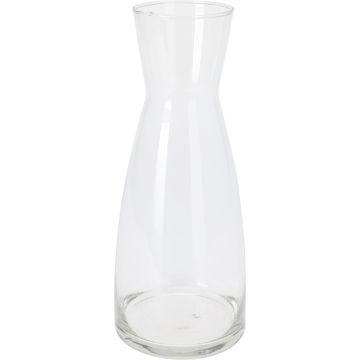 Heldere glaskaraffel 1 liter Ø 10 x H 25 cm