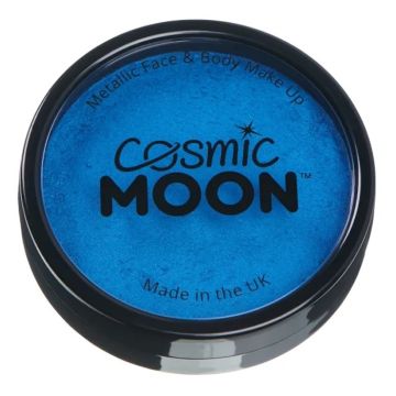 Metallic gezichts- en lichaamsverf Moon Creations - blauw 36g 