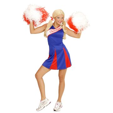 Blauwe cheerleaderjurk voor dames