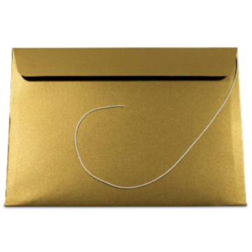 Gouden enveloppe met touw voor Awards Exclusief 23x16 cm