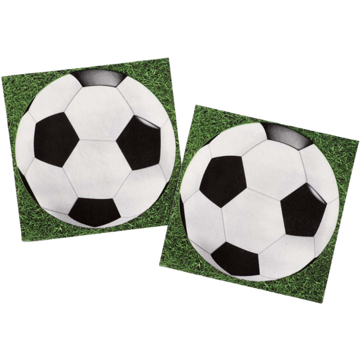 Voetbal servetten 20x - 33x33 cm