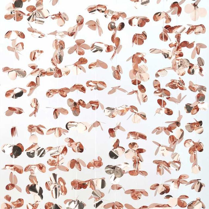 Bloemengordijn in Rose Gold - 2 x 1,7 meter