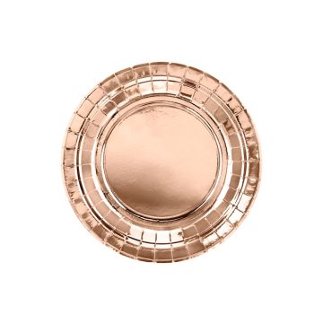 Rose Gold papieren bord 6x - 18 cm