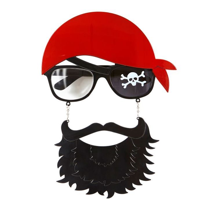 Pirat briller met skæg og bandana
