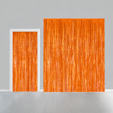 Oranje Glittergordijn - 100 x 240 cm