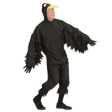 Leuk kraai kostuum voor heren in het zwart