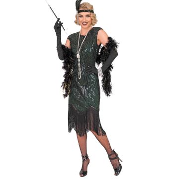 Groene Flapper Gatsby-jurk voor dames