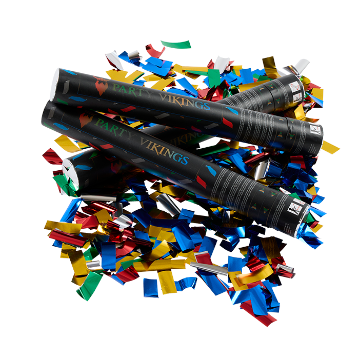Multifunctionele confettitube 40 cm PartyVikings Rechthoekige confetti