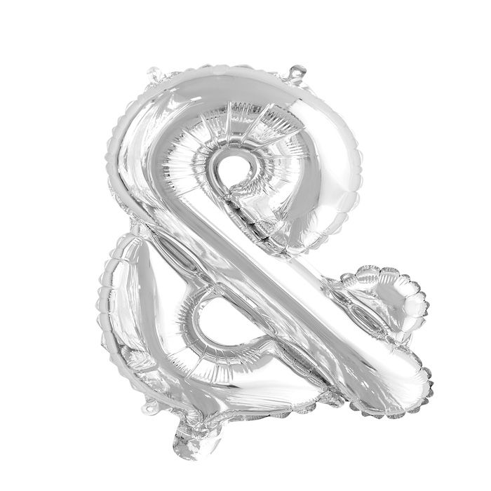 & teken folieballon metallic zilver 41 cm 
