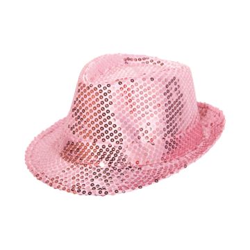 Roze hoed glitter en pailletten