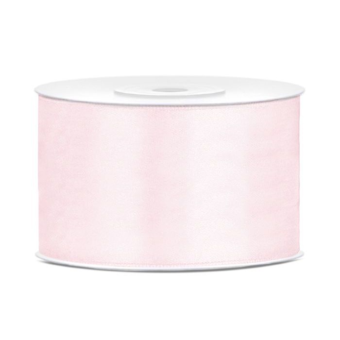 Pastelroze satijnlint - 38 mm x 25 m