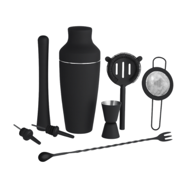 Shaker set mat zwart - 8 delen
