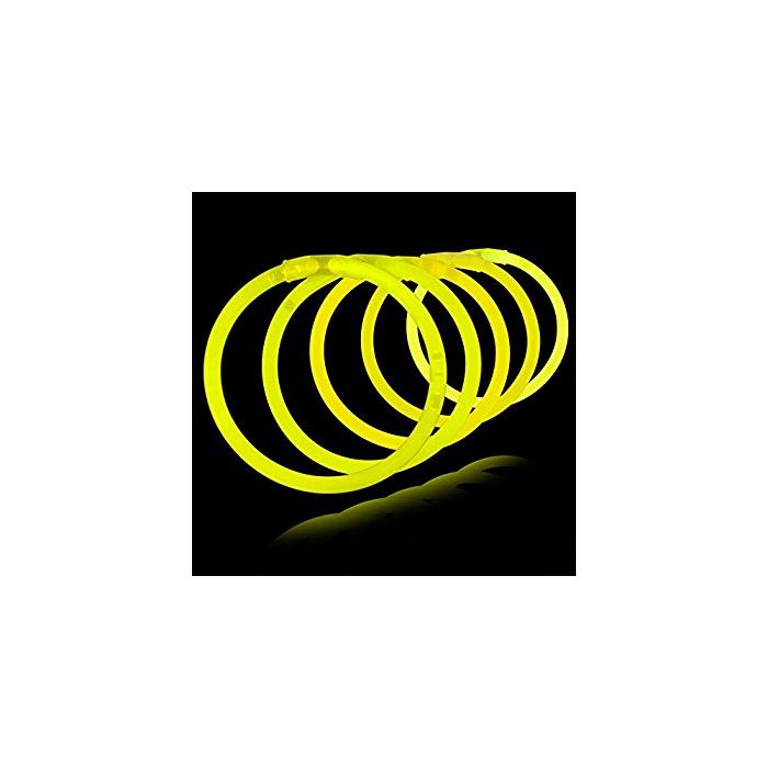 Gele kniklicht 100x - Zelflichtend armband