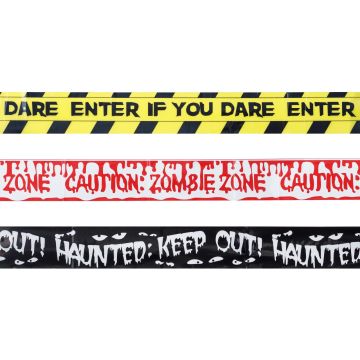 Halloween afzetlint set 3x - 3 m x 6,5 cm