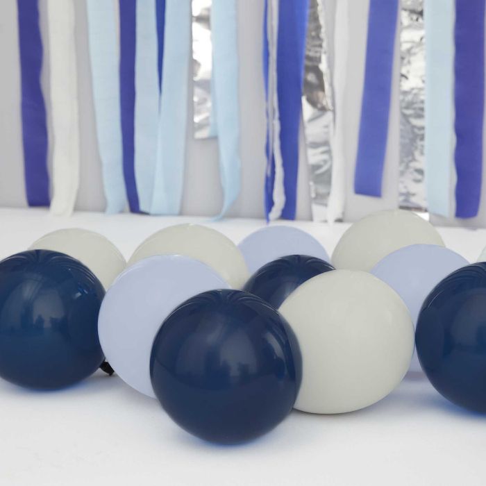 Mini Ballonnen in Blauwe Tinten 40x - 12 cm