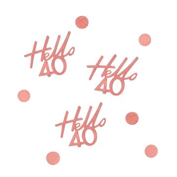 Hello 40 rosegold confetti 