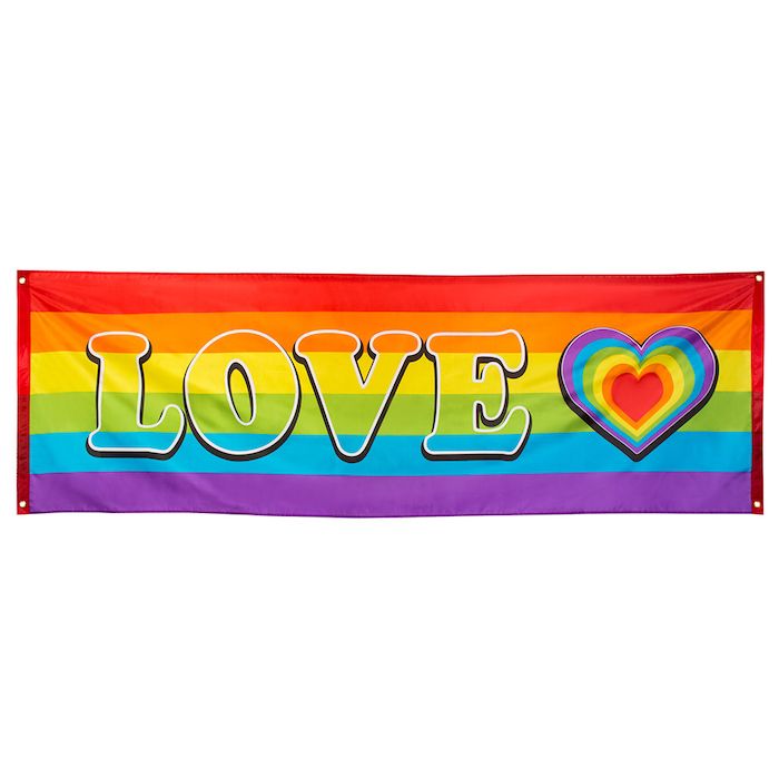 "Love" regenboog banner - 74x220 cm
