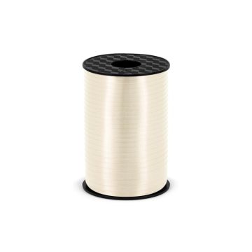 Crème wit plastic cadeauband - 5 mm x 225 m