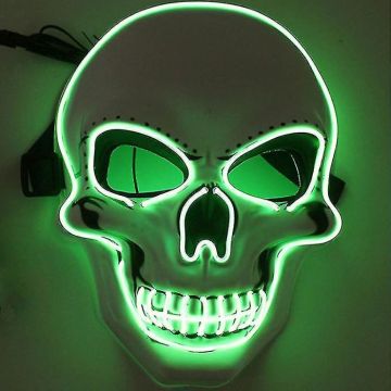 Griezelige halloween LED-maske - Groene schedel