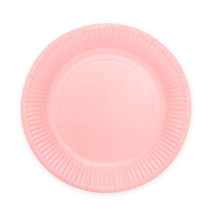 Roze papieren borden 8x - Ø 23 cm