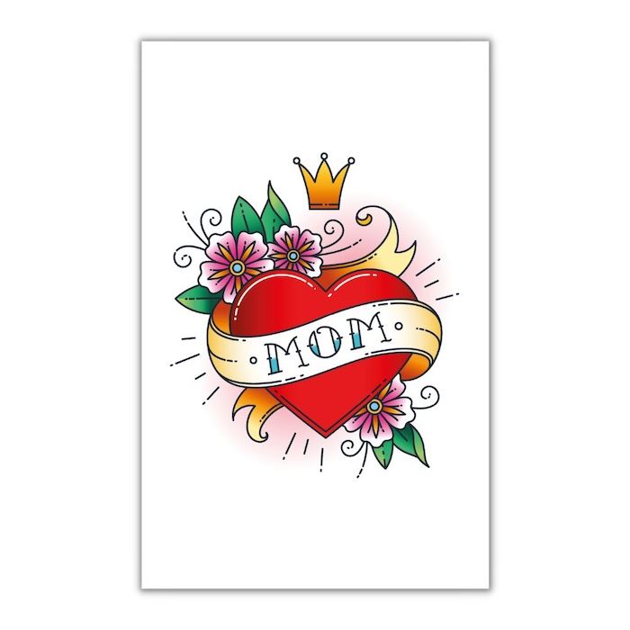 Nep moeder tatoeage met hart 10.5x20 cm 