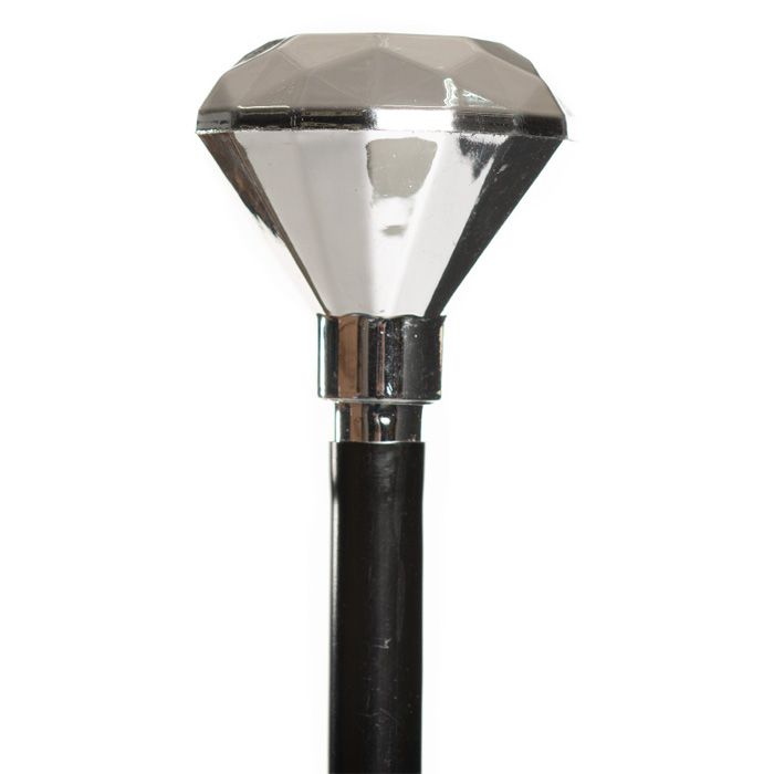 Zilveren diamant staf - 105 cm