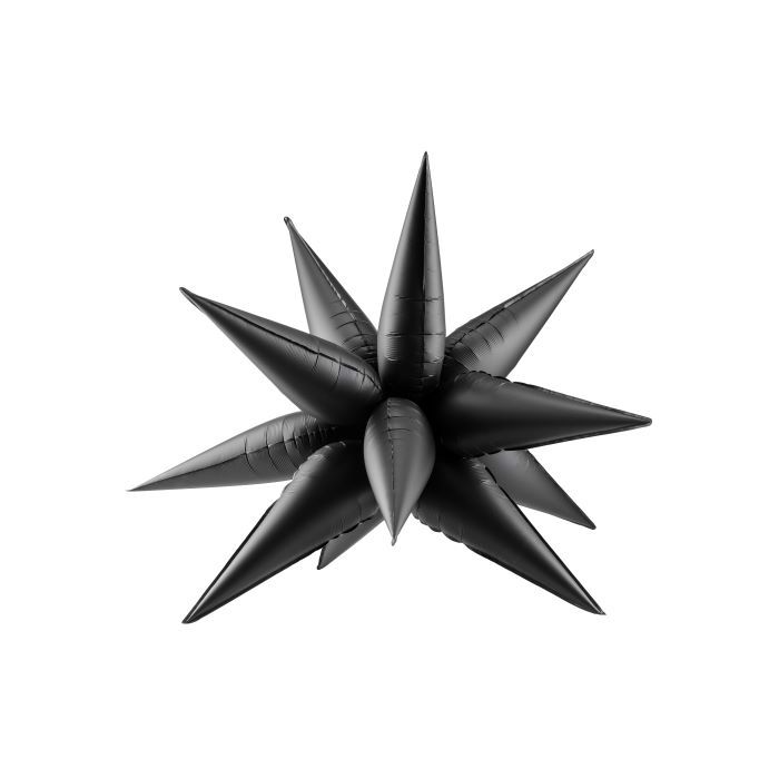 Zwarte 3D Ster Folieballon - 95 cm