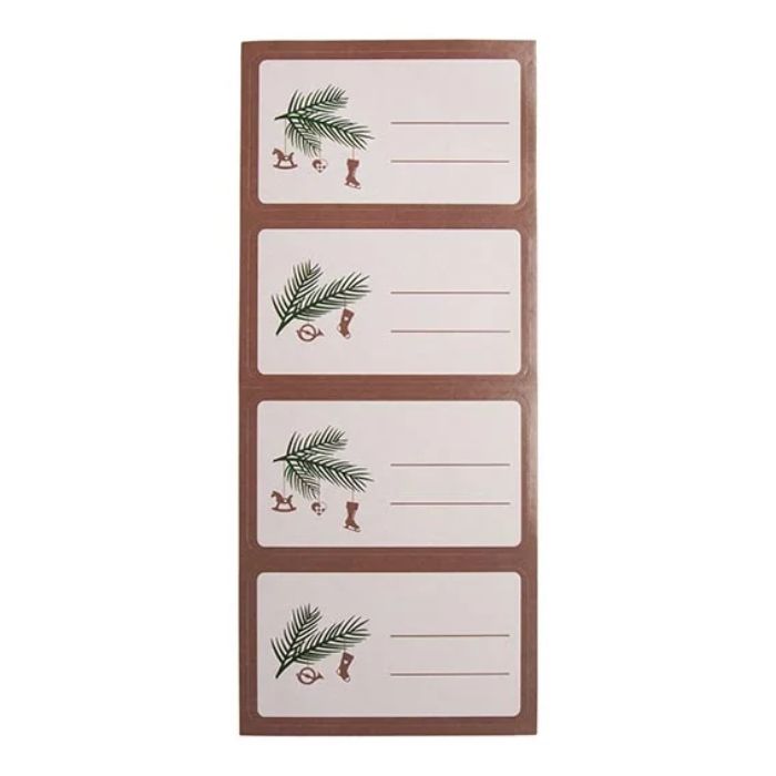 Cadeau label stickers met 4 verschillende kerstmotieven 12x Het Oude Apotheek