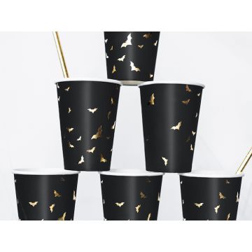 Halloween bekers vleermuis 6x