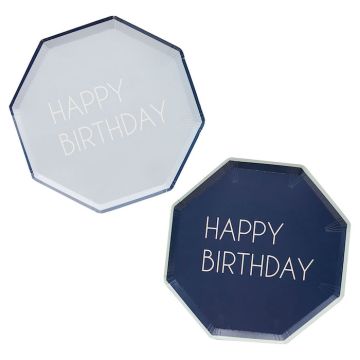 Blauwe Verjaardagstafelstenen 8x - 25 cm