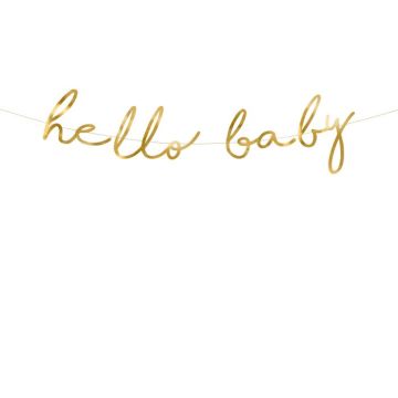 Hello Baby slinger met gouden tekst - 70x18 cm