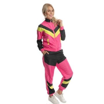 Neon retro trainingsoutfit voor vrouwen - 2 delen
