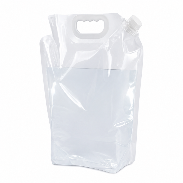 Opvouwbare waterzak 5 liter transparant