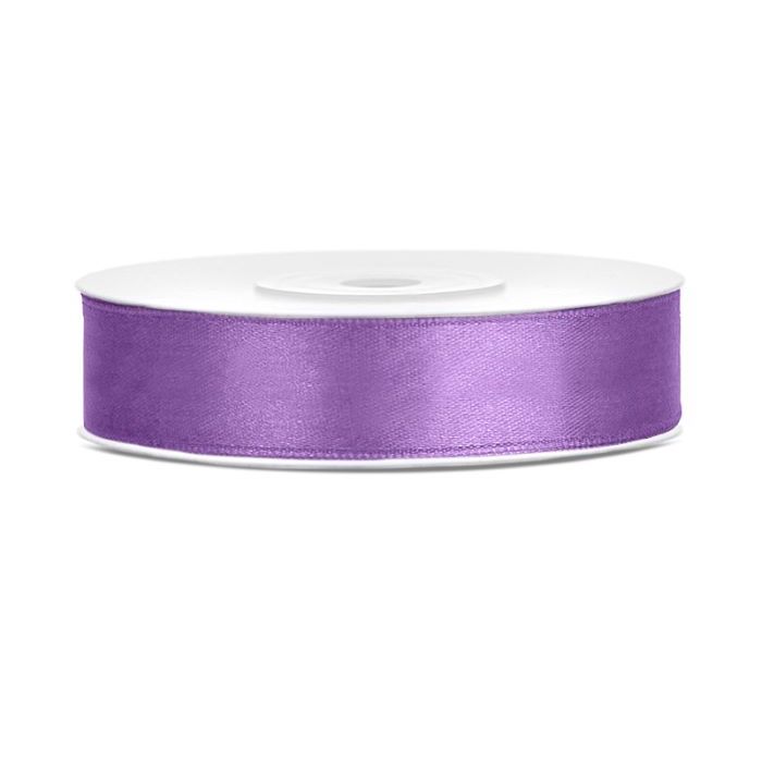 Lila satijnlint - 12 mm x 25 m