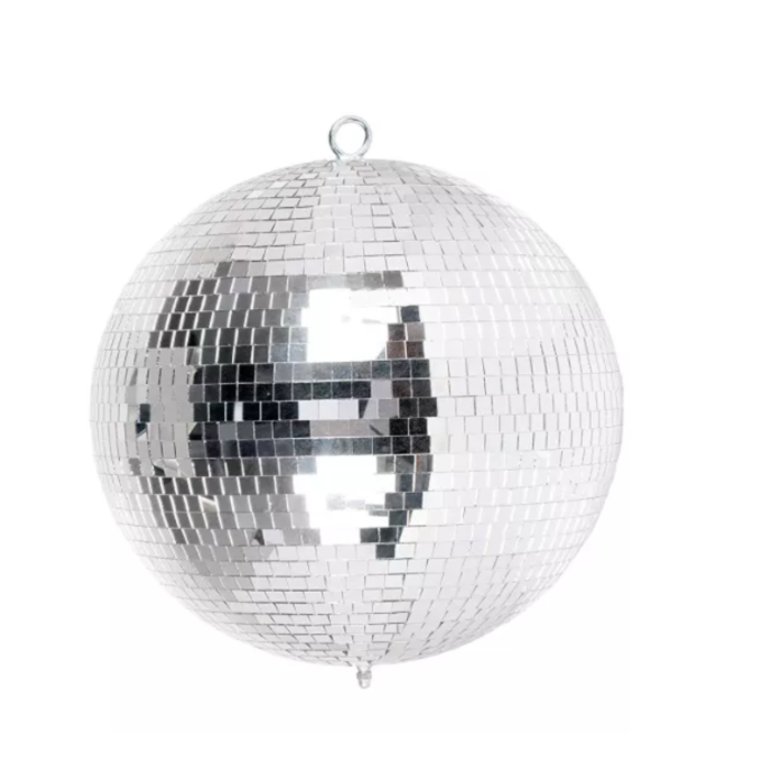 Zilveren discobal - 20 cm incl. ophanghaak