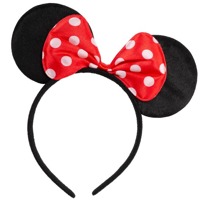 Minnie haarband met rood met witte stippen strik