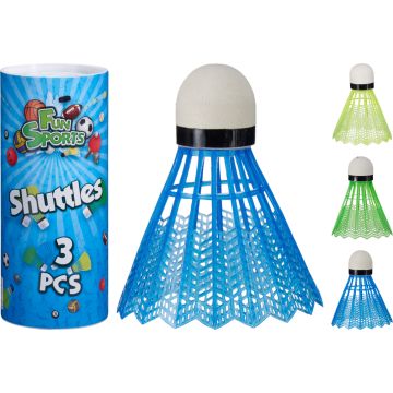 3 shuttles in verschillende kleuren