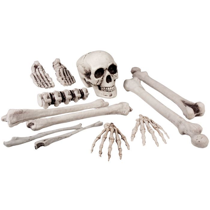 Halloween schedel en botten skelet 12 delen - 40 cm