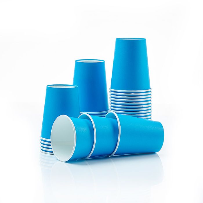 0,25 l. Blauwe Papieren Bekers 50x 
